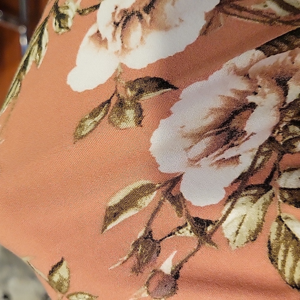 J for Justify Floral High Low Dress - Peach and White - Picture 6 of 7
